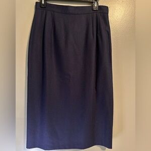 Radcliffe 100% Wool Navy A-Line Skirt size 14.